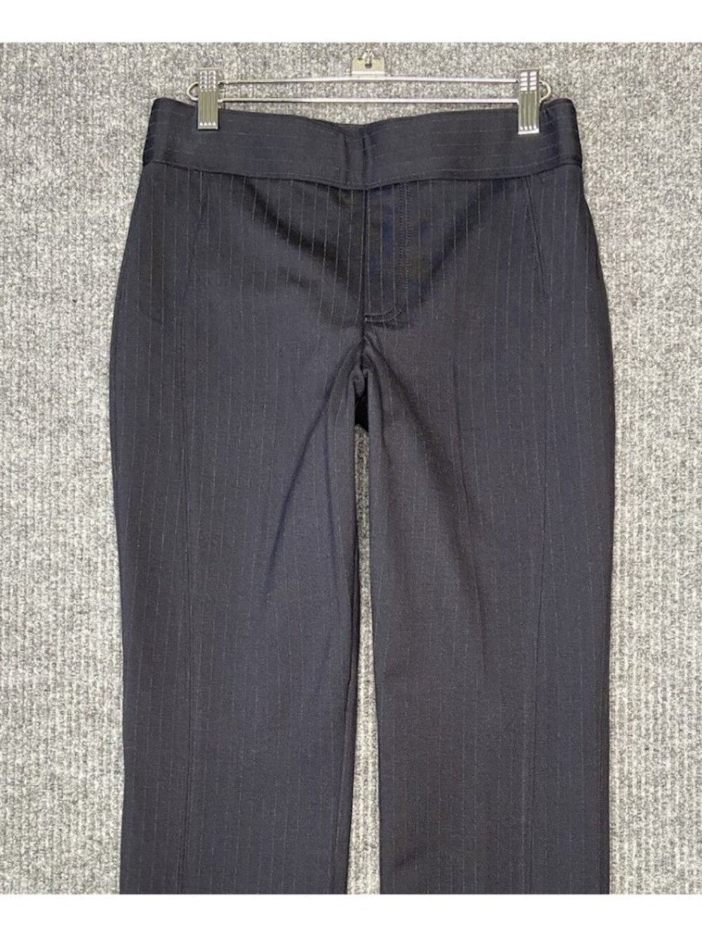 Spanx Perfect Pants Women's Medium Navy Pinstripe Ponte Slim-Straight Business - Picture 2 of 7